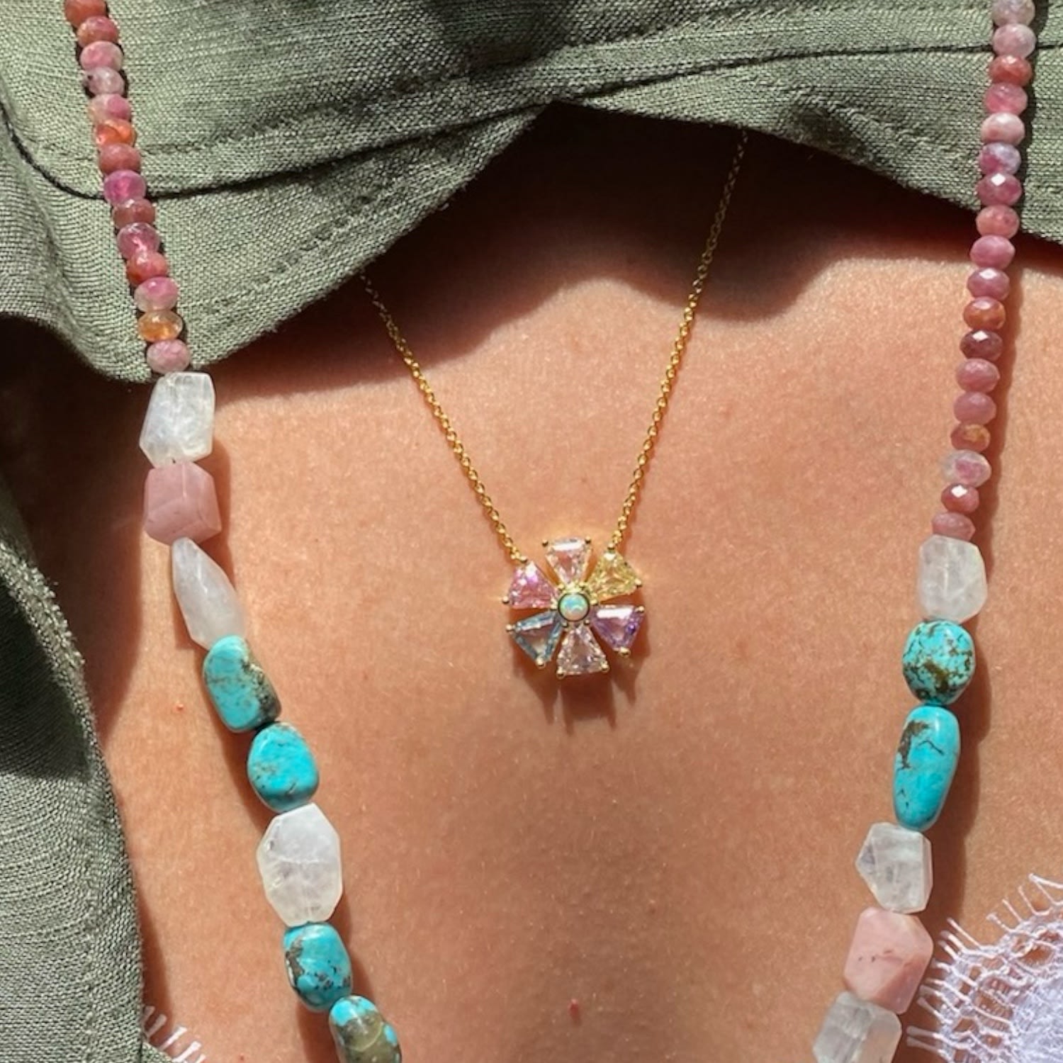 Psychedelic Flower Necklace