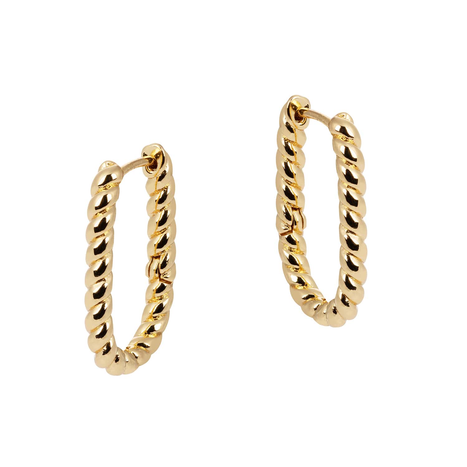 Lilly Twisted Rectangular Gold Earrings