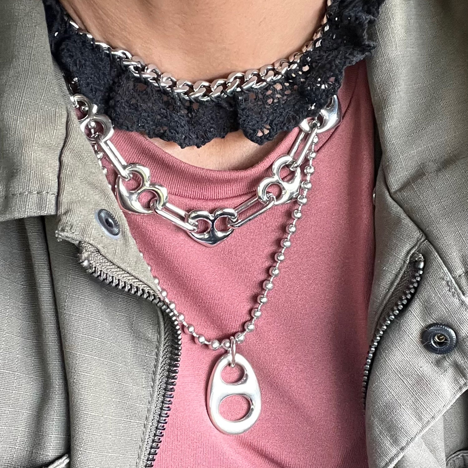 Heart Shaped Statement Chain Necklace