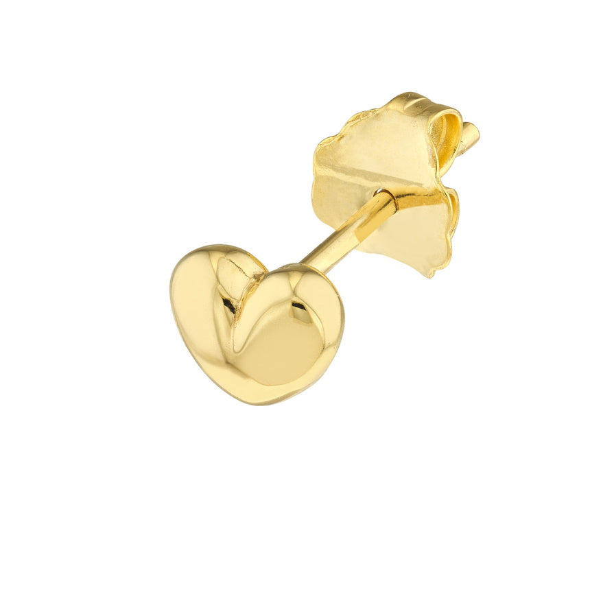 Gold Puff Heart Earrings