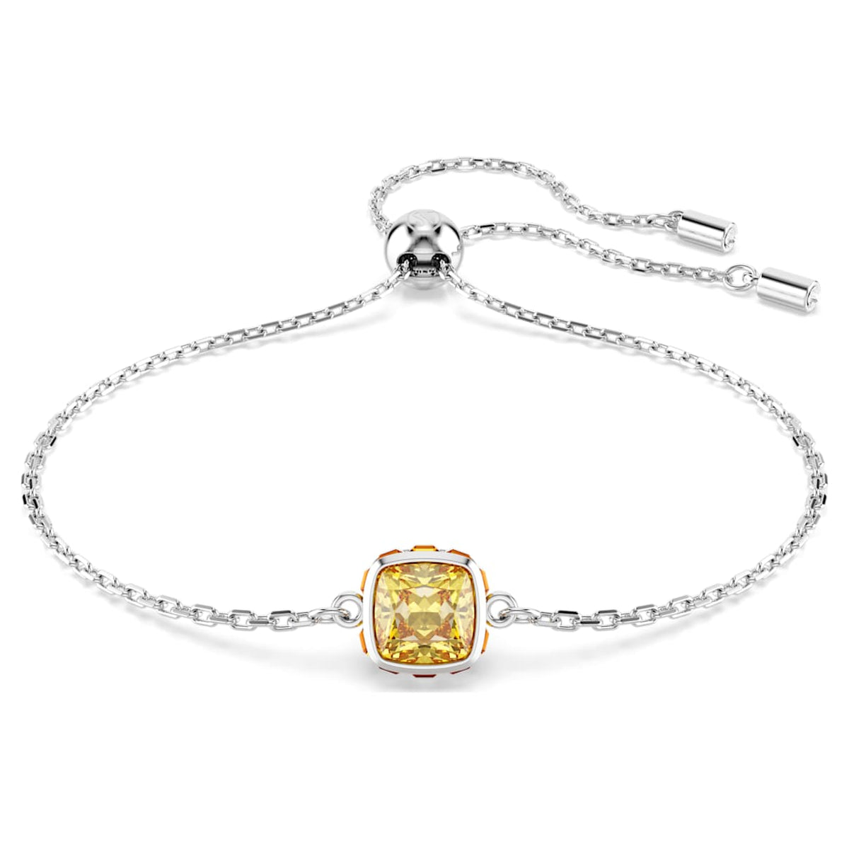 BIRTHSTONE BRACELET SQUARE CUT NOVEMBER YELLOW RHODIUM PLATED