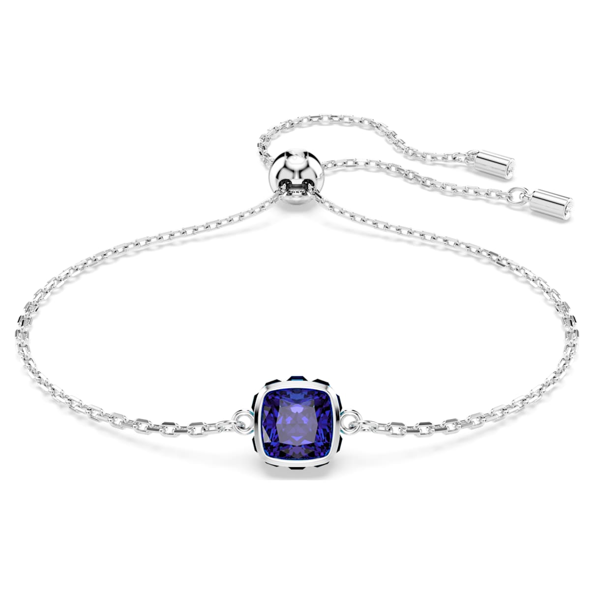 BIRTHSTONE BRACELET SQUARE CUT SEPTEMBER BLUE RHODIUM PLATED