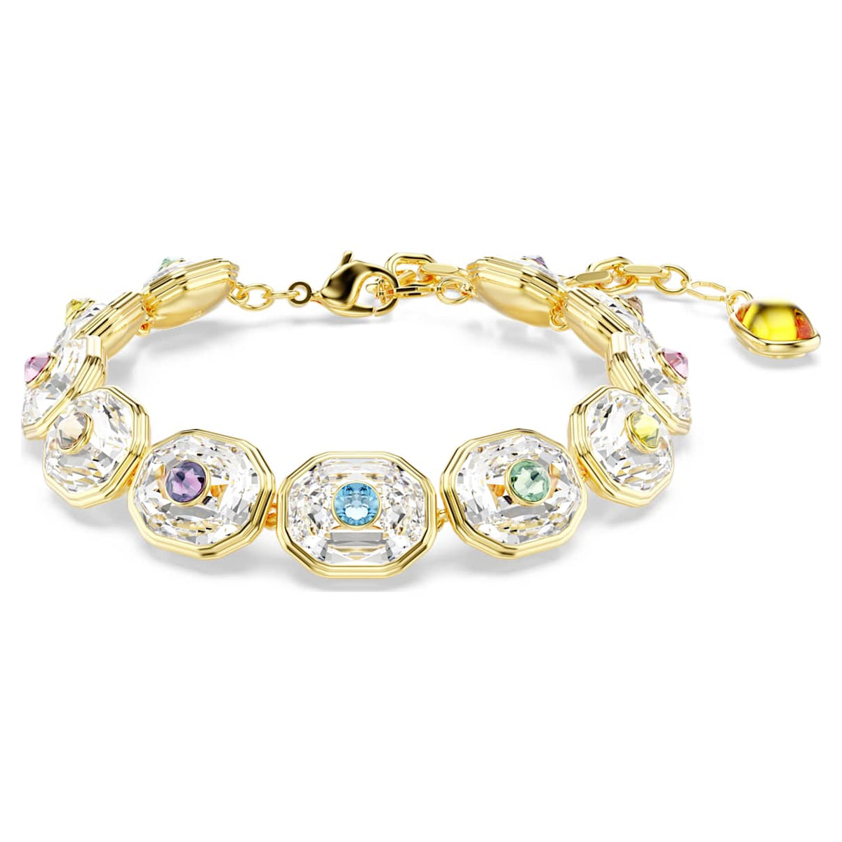 CHROMA BRACELET OCTAGON CUT MULTICOLORED GOLD TONE PLATED