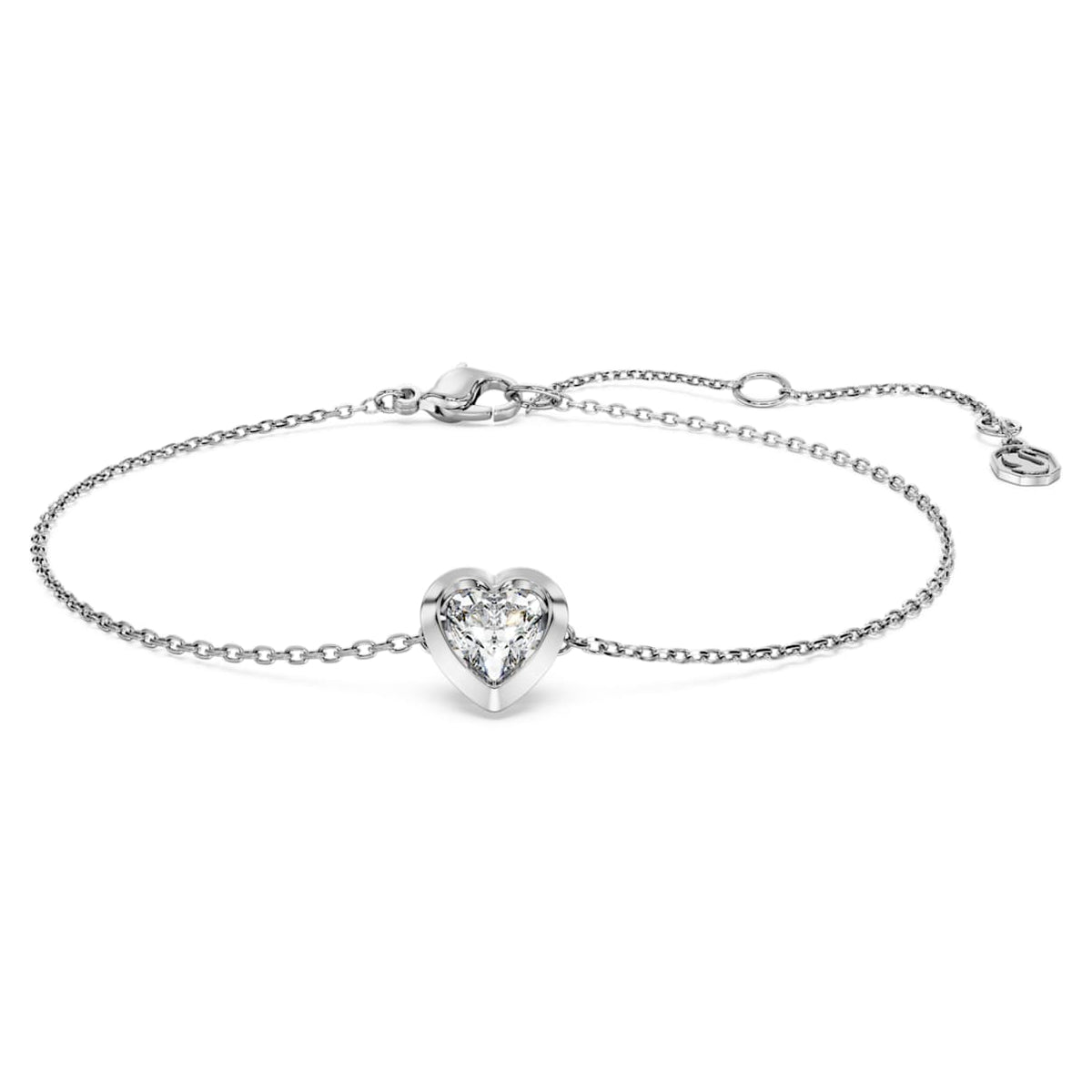 ETERNITY BRACELET LAB GROWN DIAMONDS 0 5 CT TW HEART SHAPE STERLING SILVER