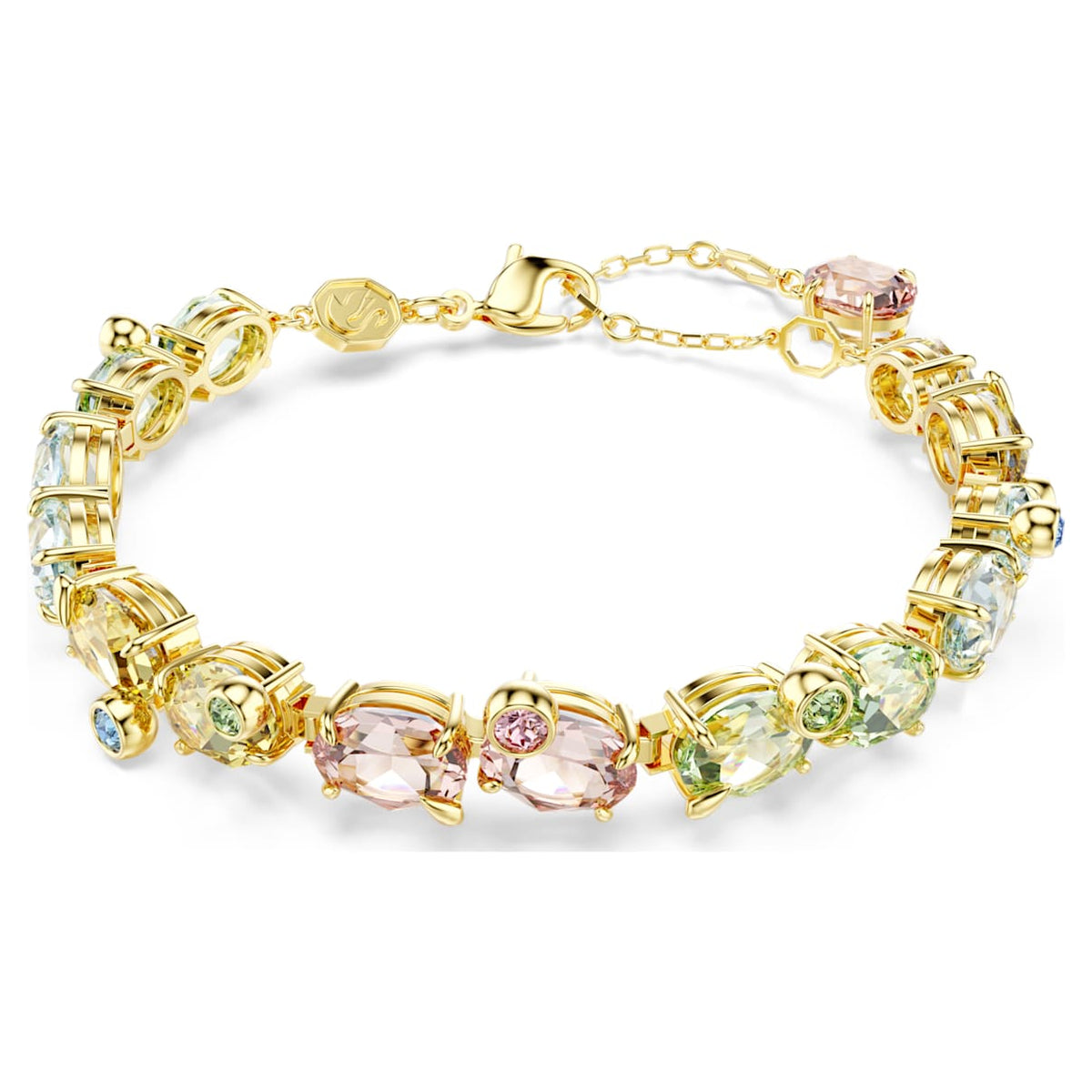 GEMA BRACELET MIXED CUTS MULTICOLORED GOLD TONE PLATED