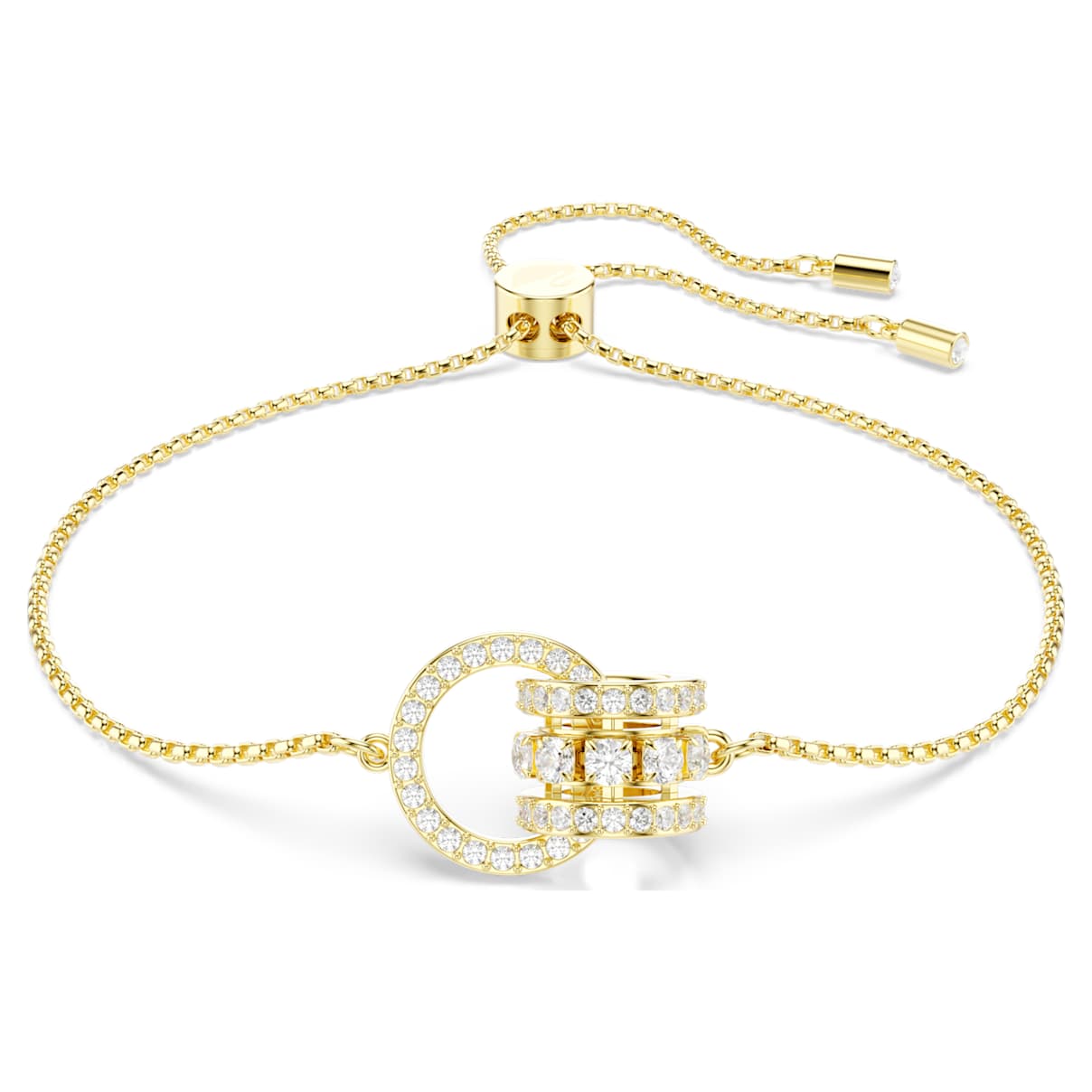 HYPERBOLA BRACELET INTERLOCKING LOOP WHITE GOLD TONE PLATED