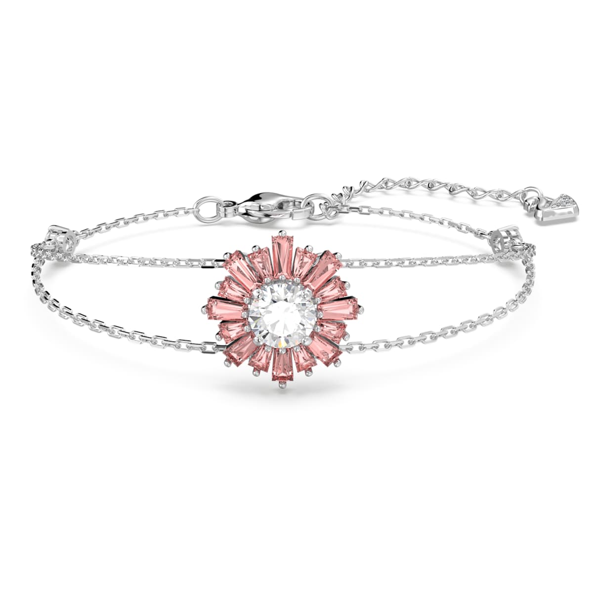IDYLLIA BRACELET MIXED CUTS SUN PINK RHODIUM PLATED