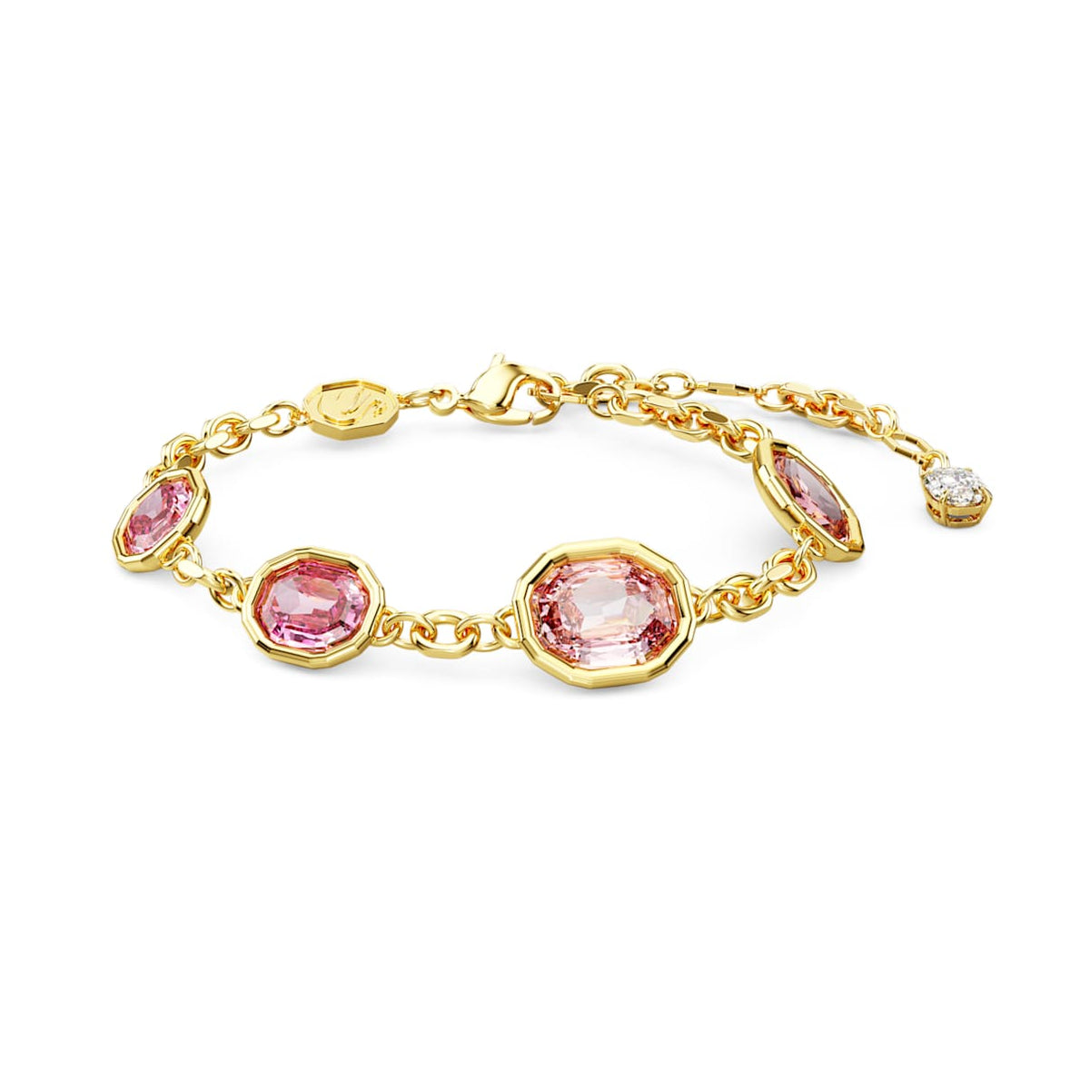 IMBER BRACELET OCTAGON CUT PINK GOLD TONE PLATED