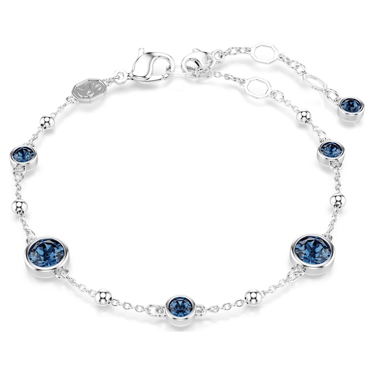 IMBER BRACELET ROUND CUT BLUE RHODIUM PLATED
