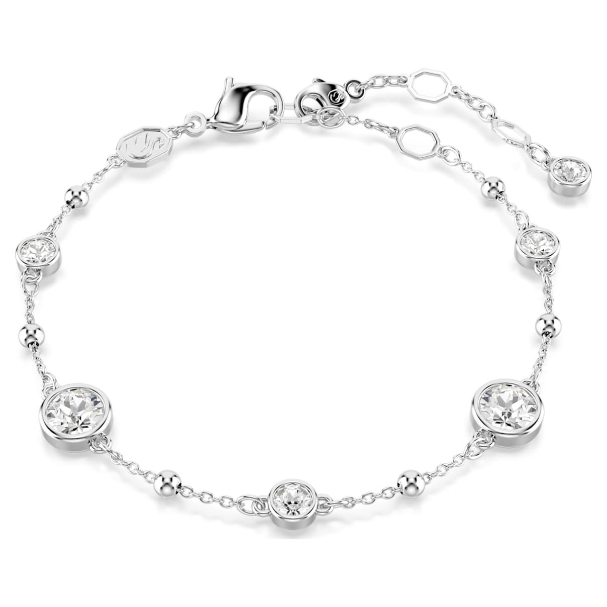 IMBER BRACELET ROUND CUT WHITE RHODIUM PLATED