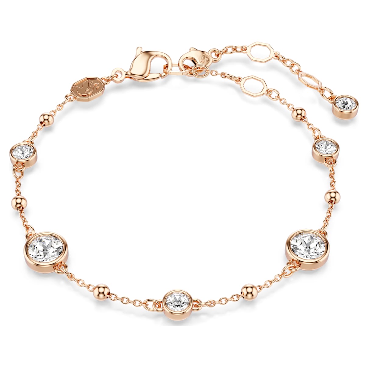 IMBER BRACELET ROUND CUT WHITE ROSE GOLD TONE PLATED