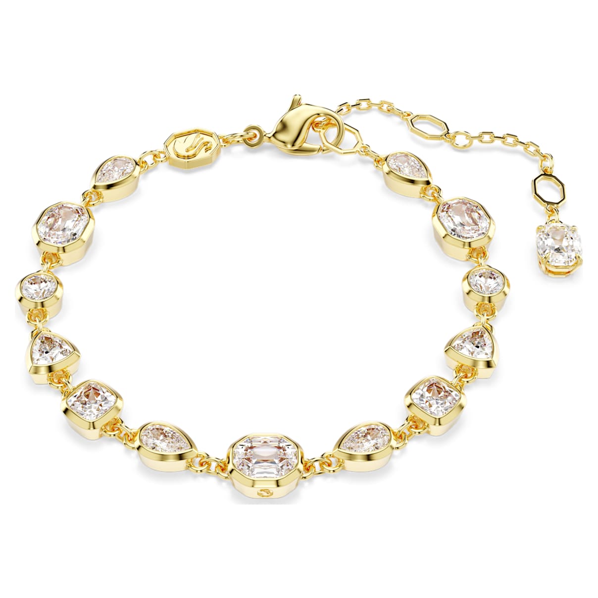IMBER BRACELET MIXED CUTS WHITE GOLD TONE PLATED