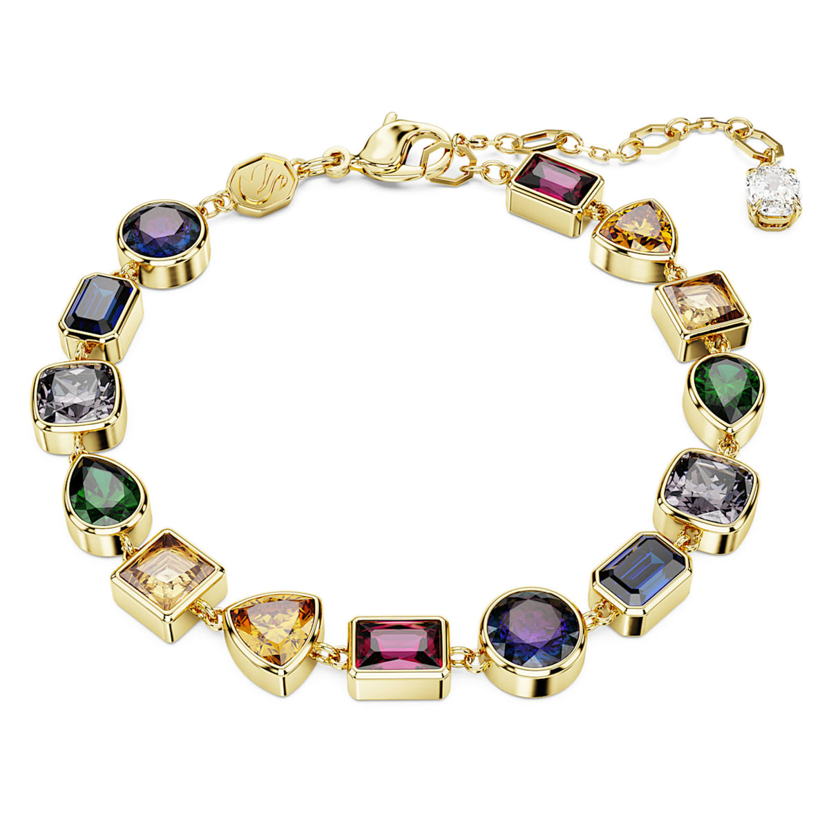 IMBER BRACELET MIXED CUTS MULTICOLORED GOLD TONE PLATED