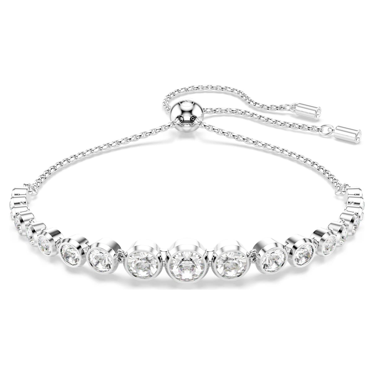 IMBER BRACELET MIXED ROUND CUTS WHITE RHODIUM PLATED