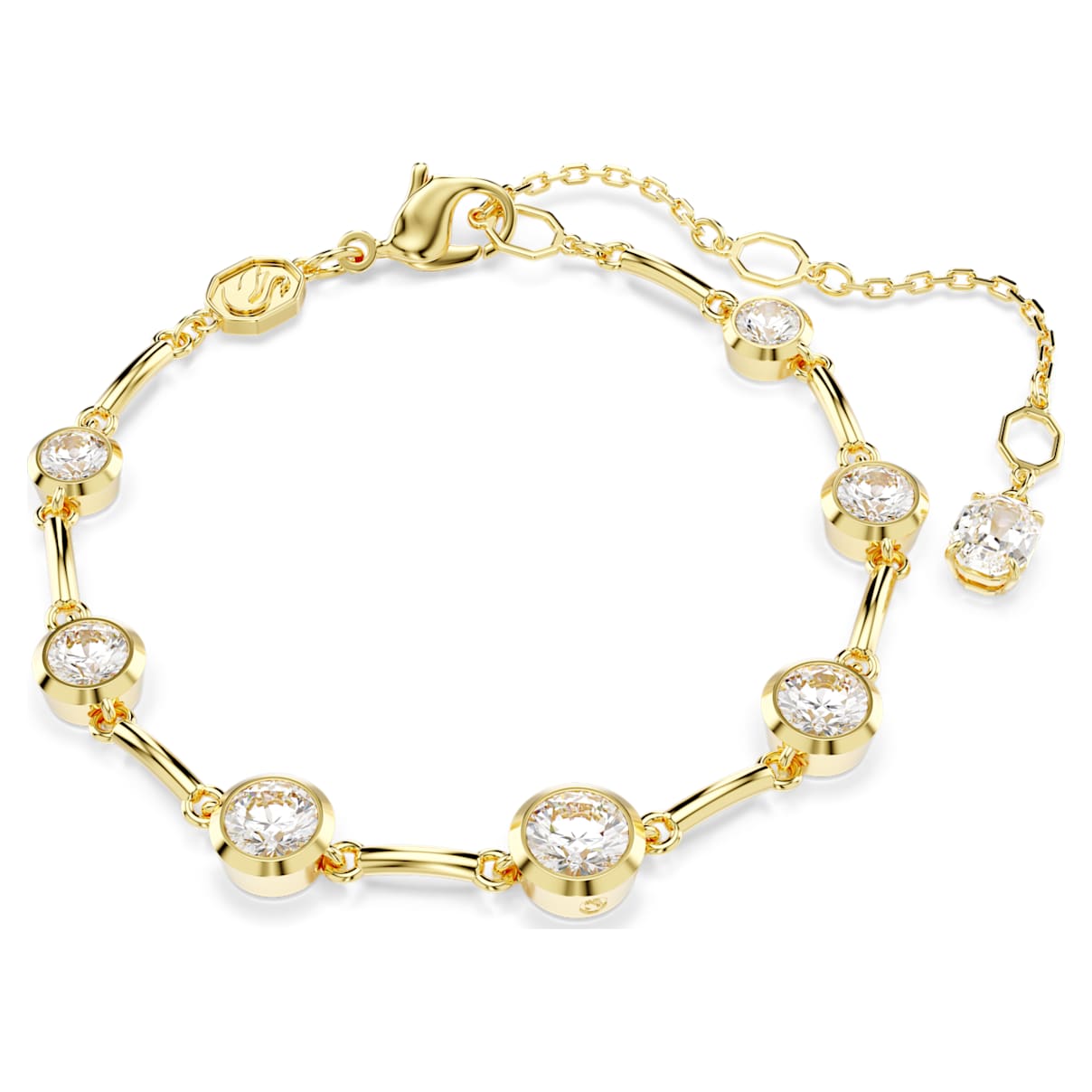 IMBER BRACELET MIXED ROUND CUTS WHITE GOLD TONE PLATED