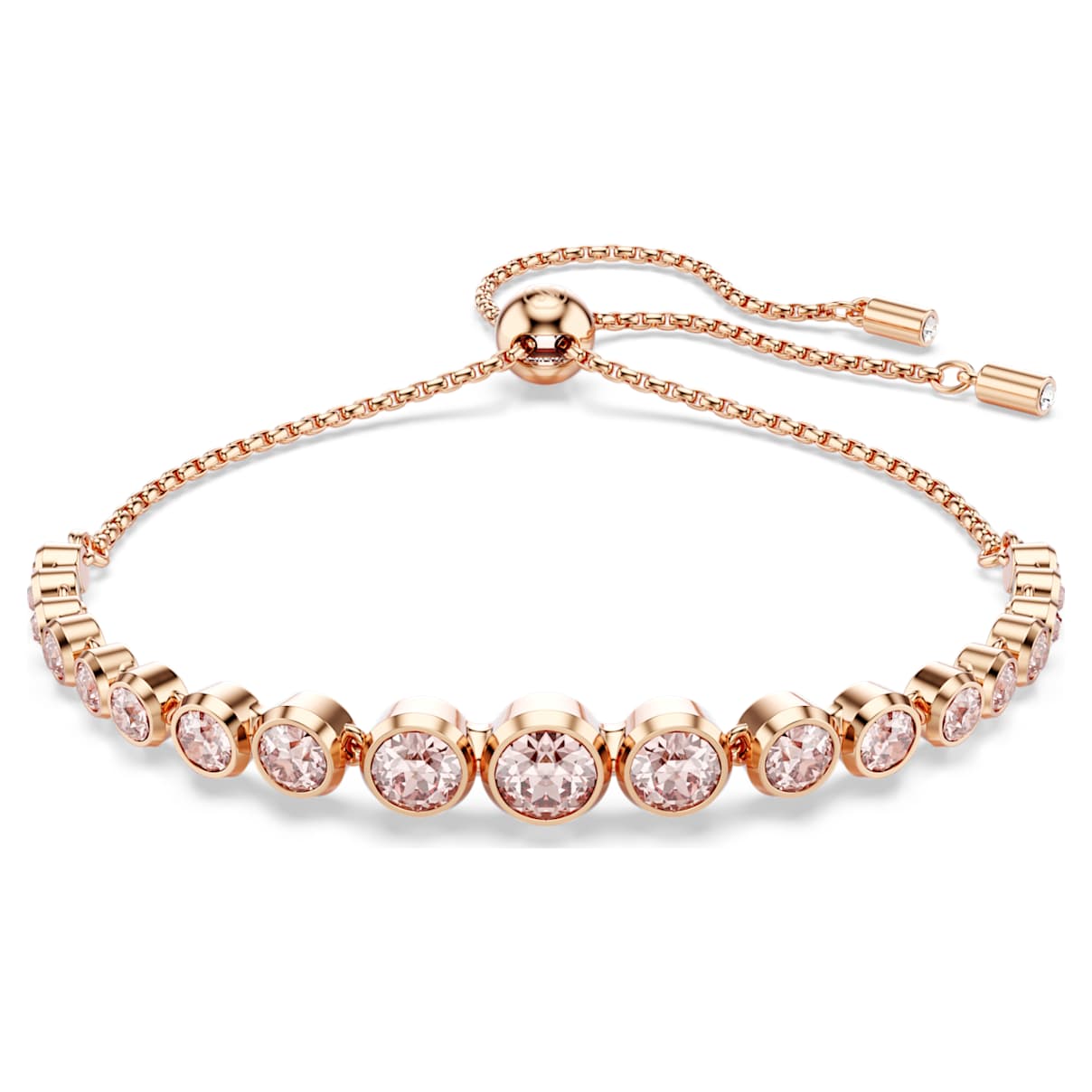 IMBER BRACELET MIXED ROUND CUTS PINK ROSE GOLD TONE PLATED