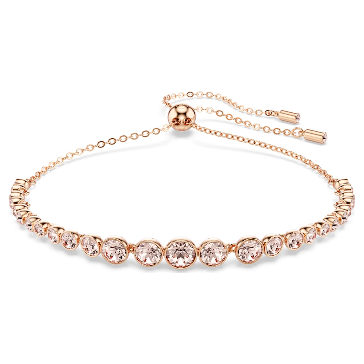 IMBER EMILY BRACELET MIXED ROUND CUTS PINK ROSE GOLD TONE PLATED