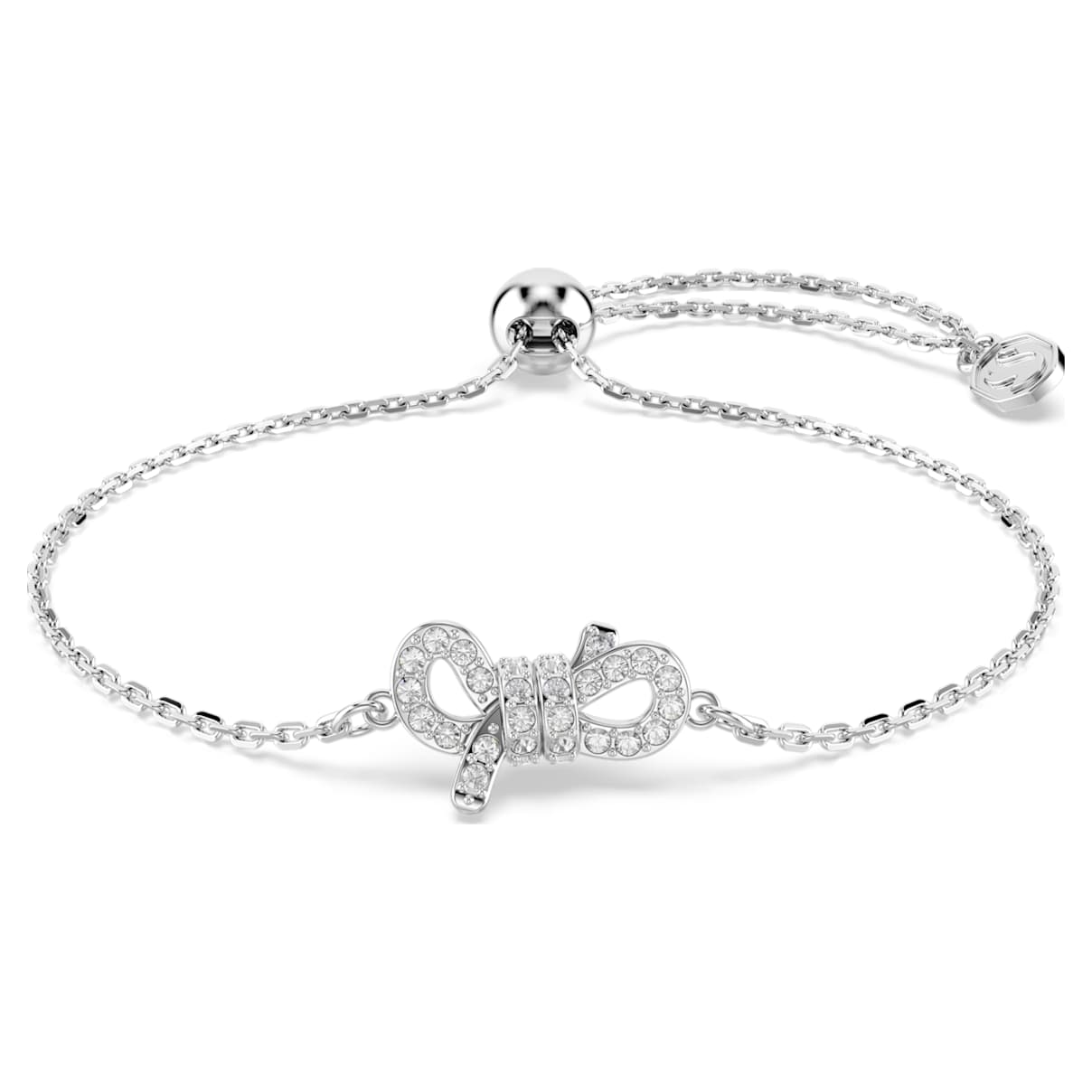 LIFELONG BRACELET PAVE BOW WHITE RHODIUM PLATED