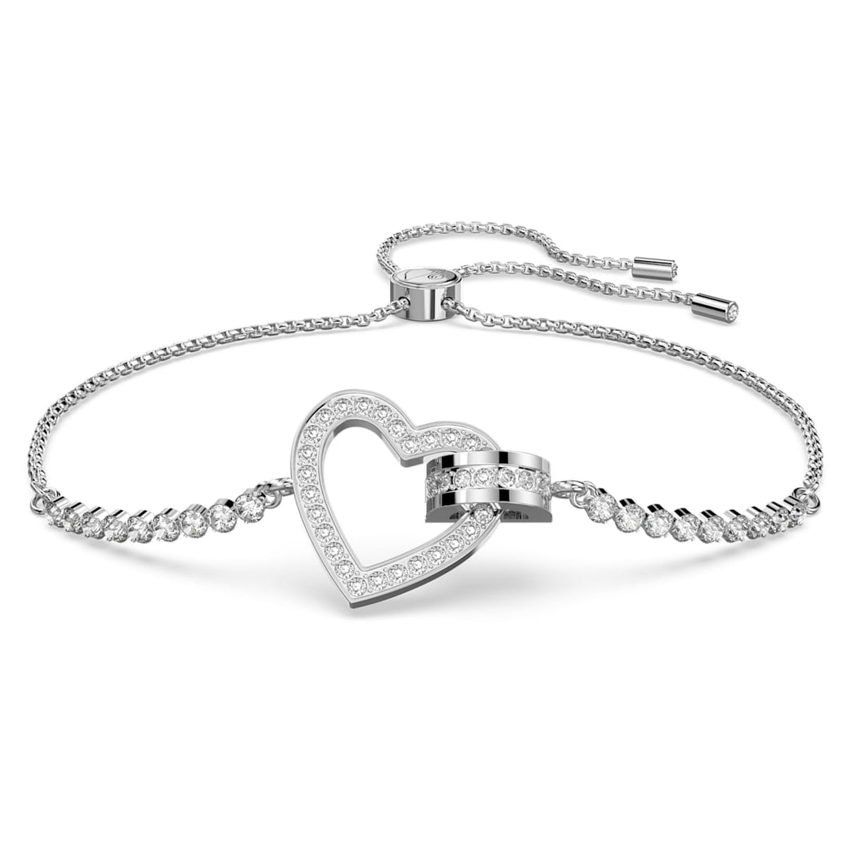 LOVELY BRACELET HEART WHITE RHODIUM PLATED