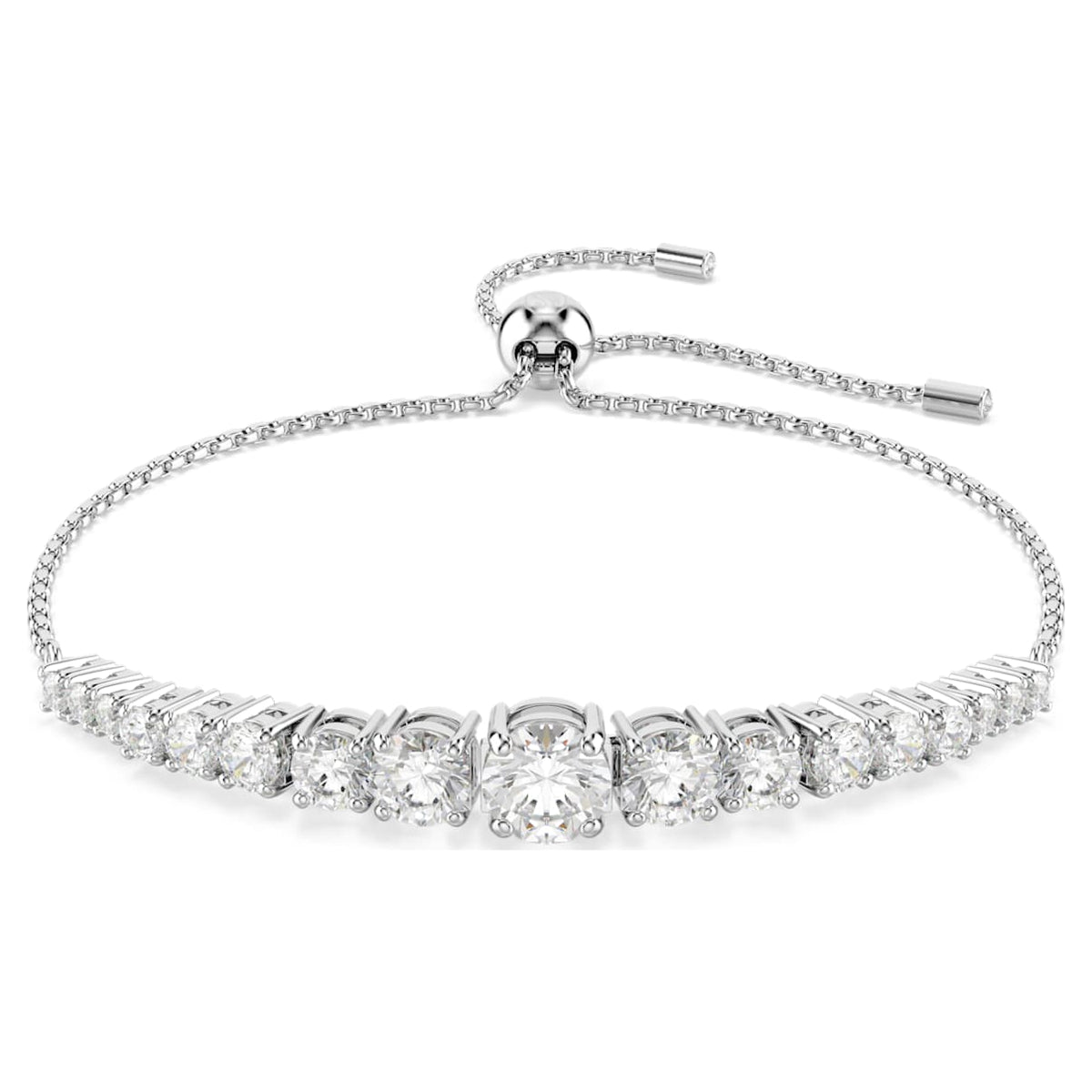 MATRIX BRACELET GRADIENT OF ROUND CUTS WHITE RHODIUM PLATED
