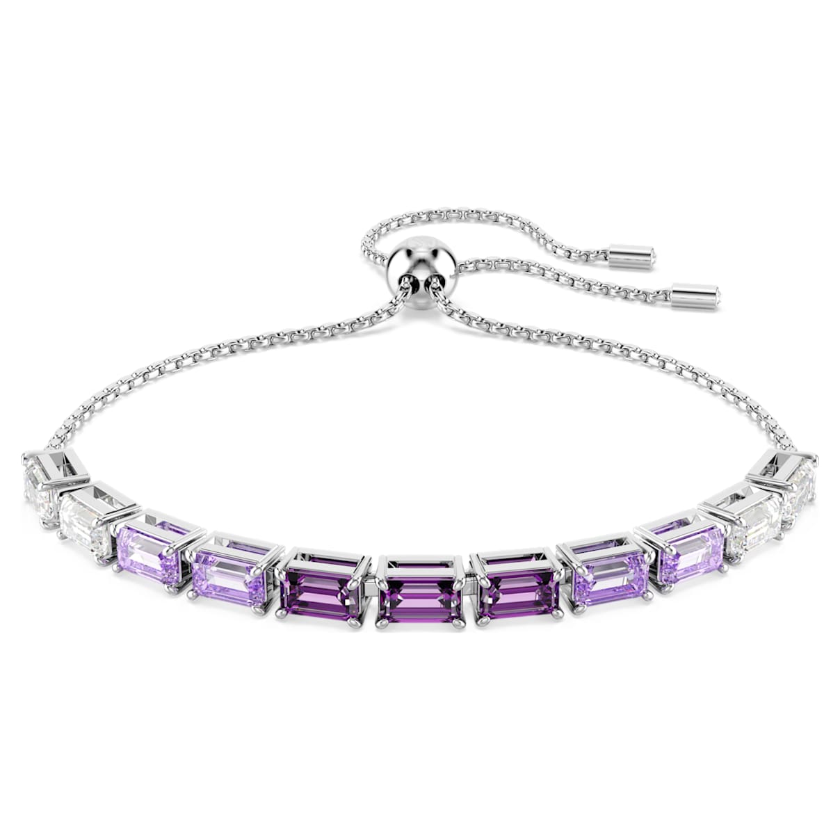 MATRIX BRACELET BAGUETTE CUT PURPLE RHODIUM PLATED