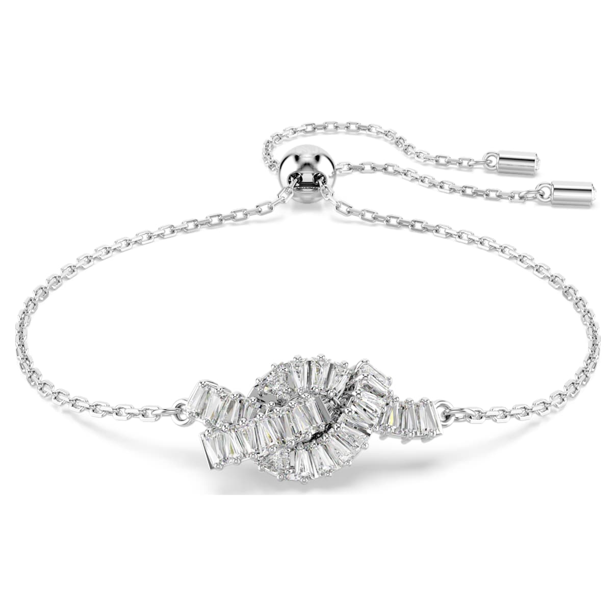 MATRIX BRACELET BAGUETTE CUT KNOT WHITE RHODIUM PLATED