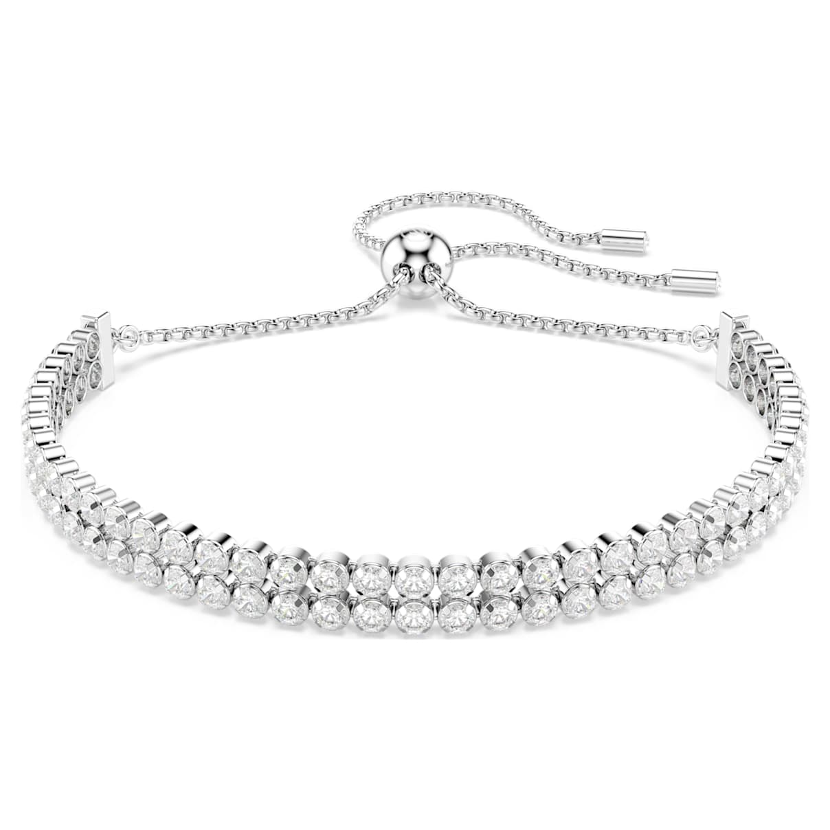 MATRIX BRACELET ROUND CUT WHITE RHODIUM PLATED