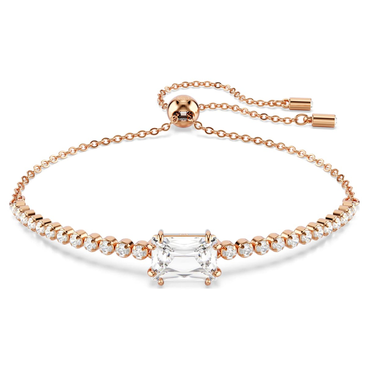 MATRIX BRACELET MIXED CUTS WHITE ROSE GOLD TONE PLATED