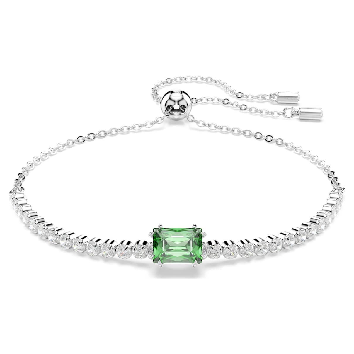MATRIX BRACELET MIXED CUTS GREEN RHODIUM PLATED