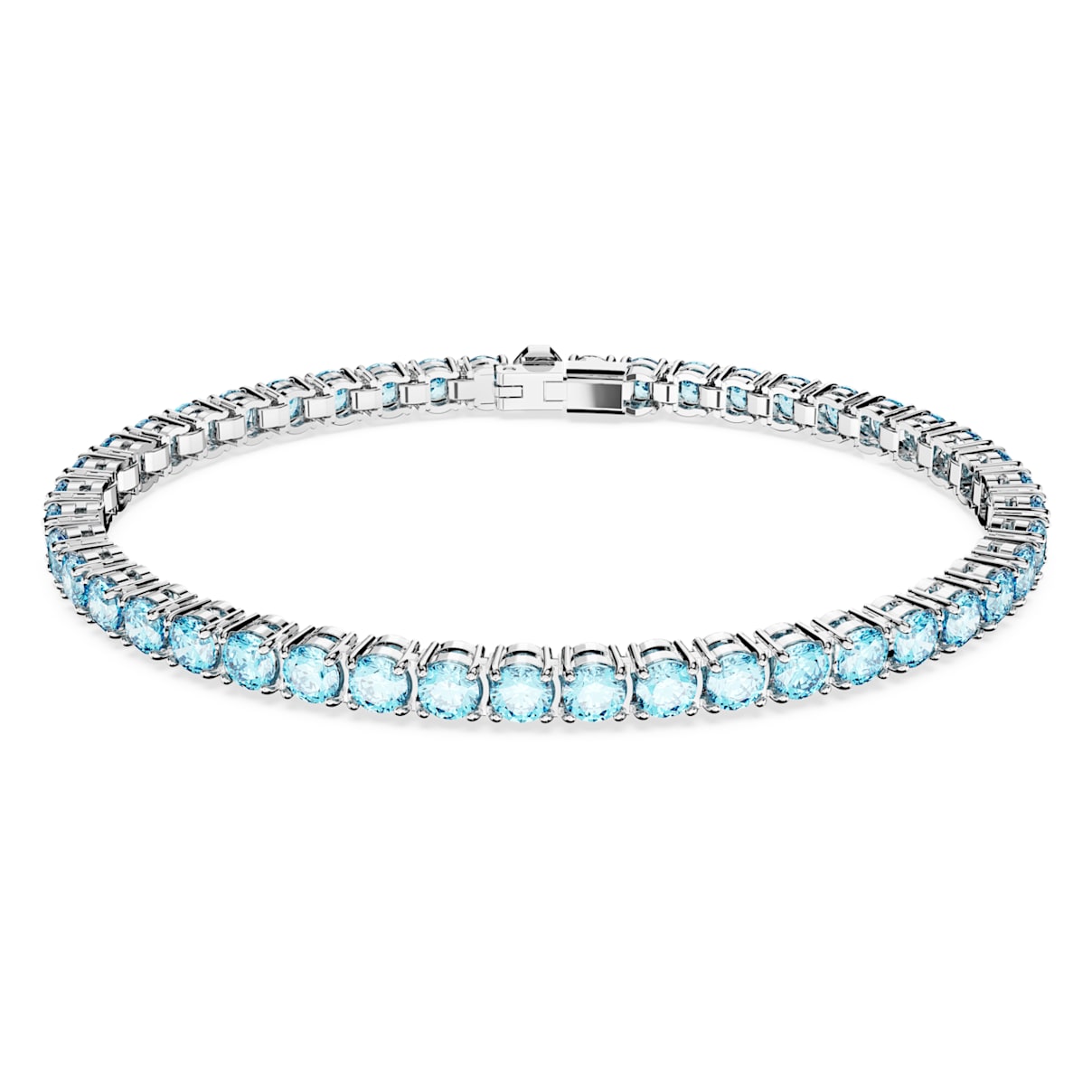 MATRIX TENNIS BRACELET ROUND CUT BLUE RHODIUM PLATED