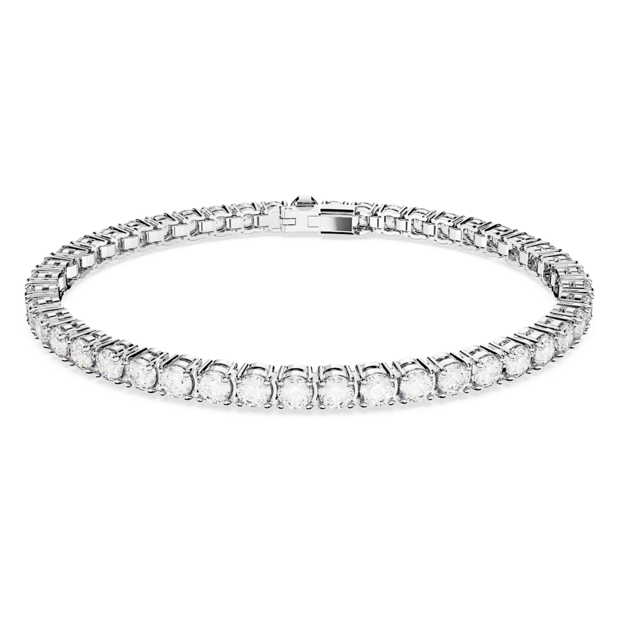 MATRIX TENNIS BRACELET ROUND CUT WHITE RHODIUM PLATED