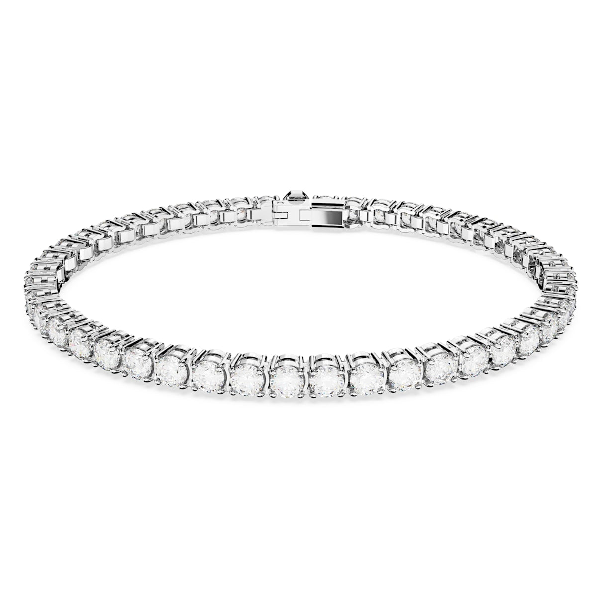 MATRIX TENNIS BRACELET ROUND CUT WHITE RHODIUM PLATED