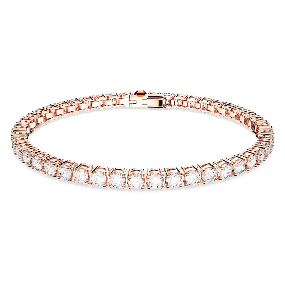 MATRIX TENNIS BRACELET ROUND CUT WHITE ROSE GOLD TONE PLATED