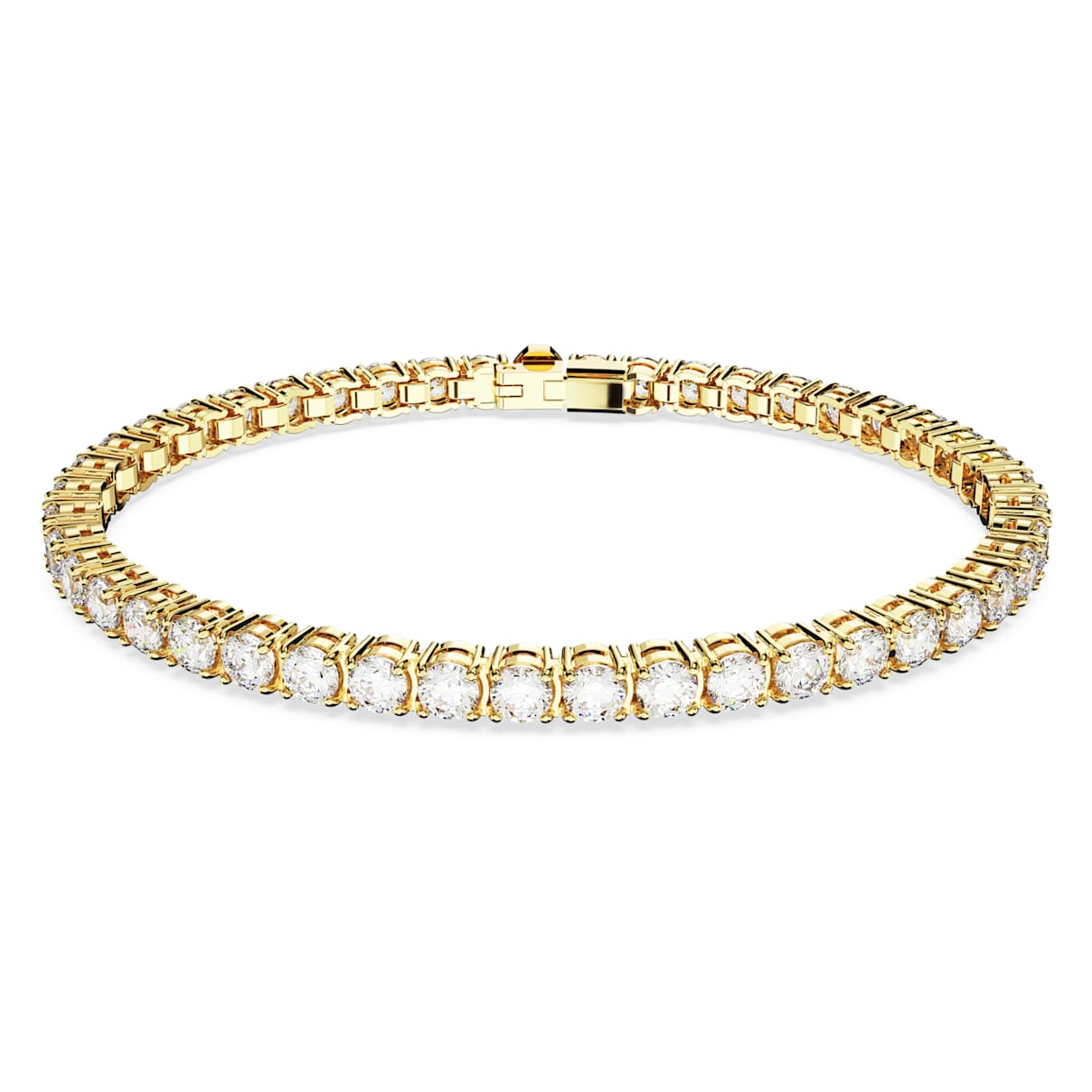 MATRIX TENNIS BRACELET ROUND CUT WHITE GOLD TONE PLATED