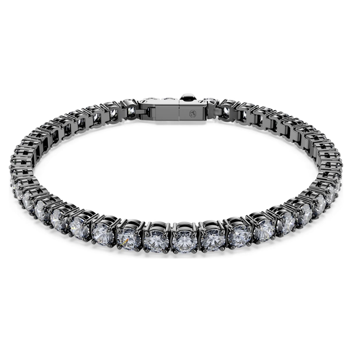 MATRIX TENNIS BRACELET ROUND CUT GRAY RUTHENIUM PLATED