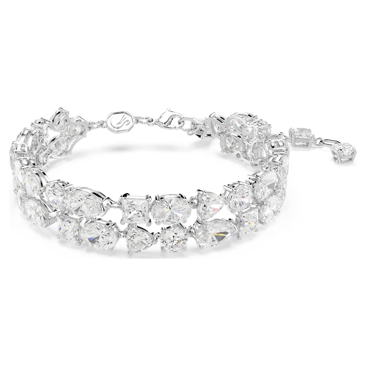 MESMERA BRACELET MIXED CUTS WHITE RHODIUM PLATED