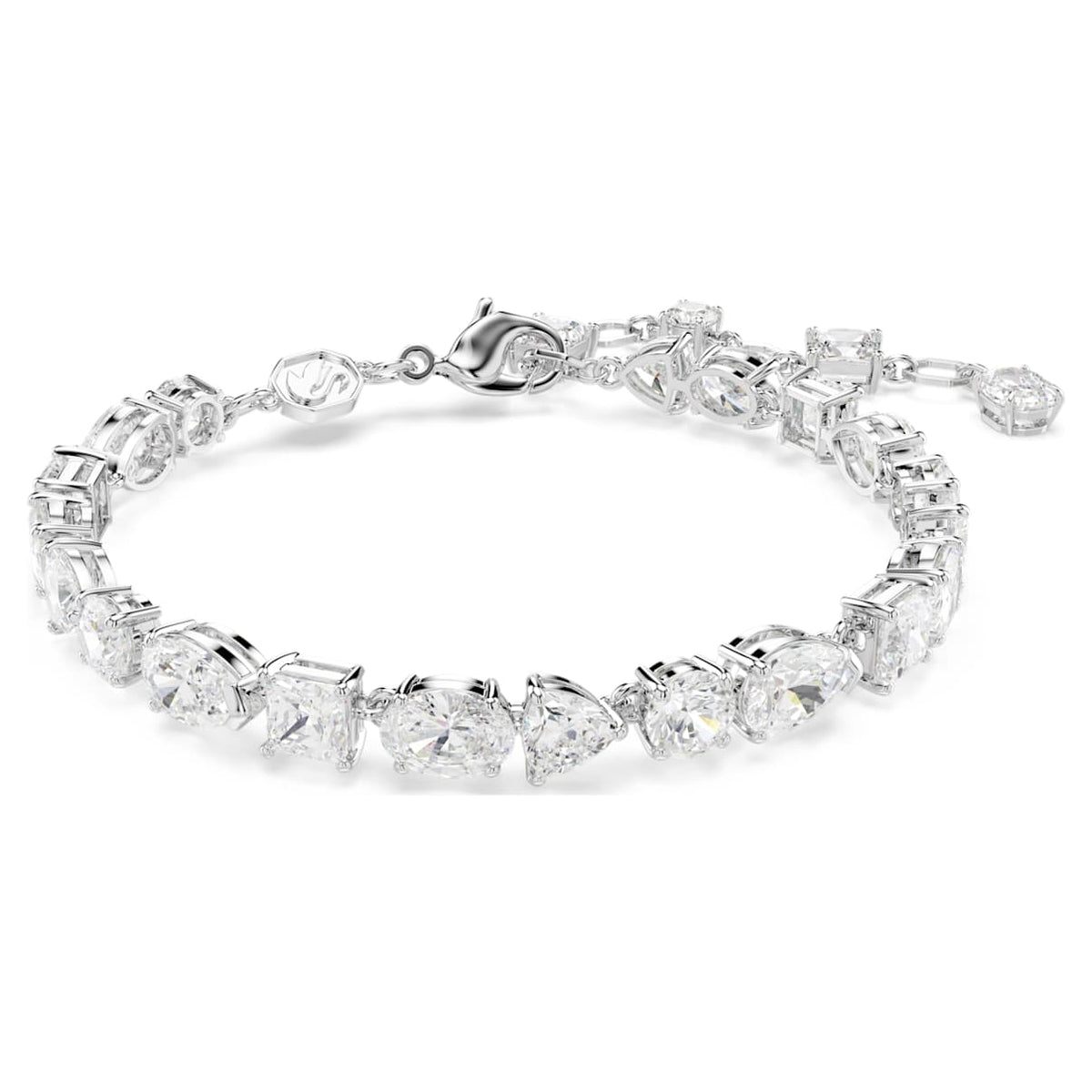 MESMERA BRACELET MIXED CUTS WHITE RHODIUM PLATED