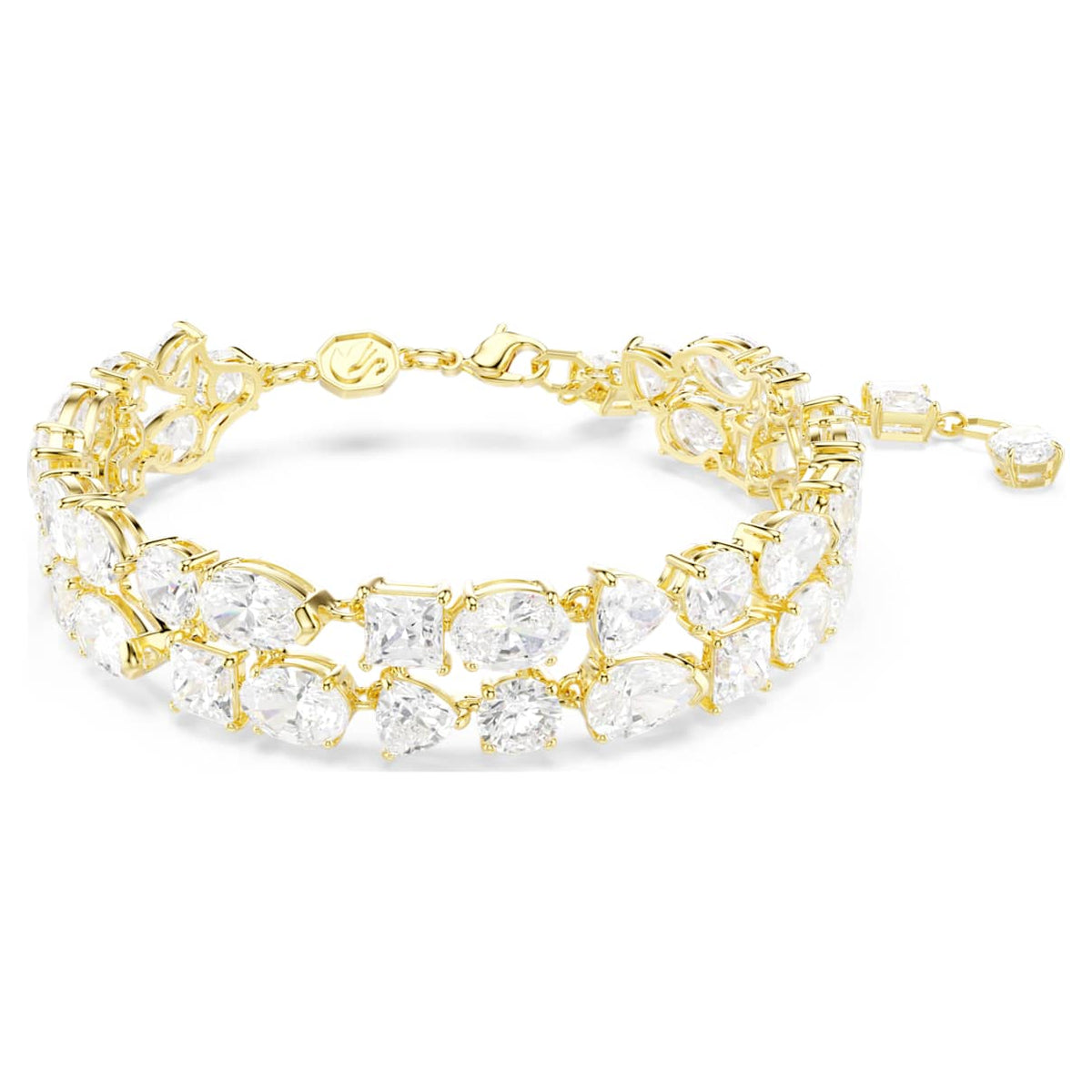 MESMERA BRACELET MIXED CUTS WHITE GOLD TONE PLATED