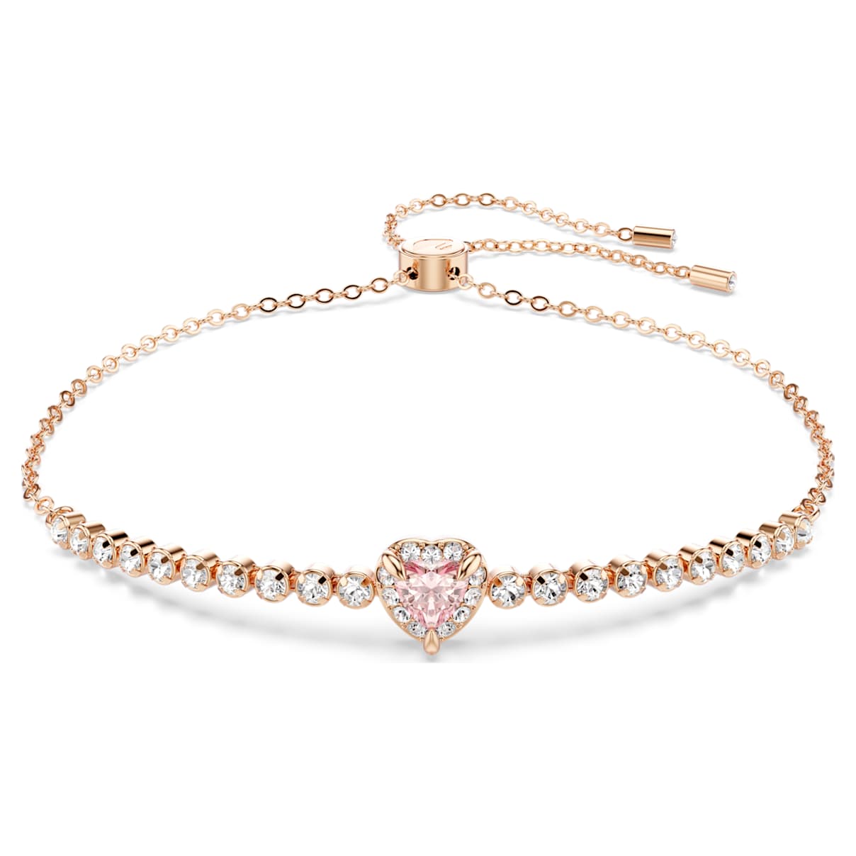 ONE BRACELET HEART PINK ROSE GOLD TONE PLATED