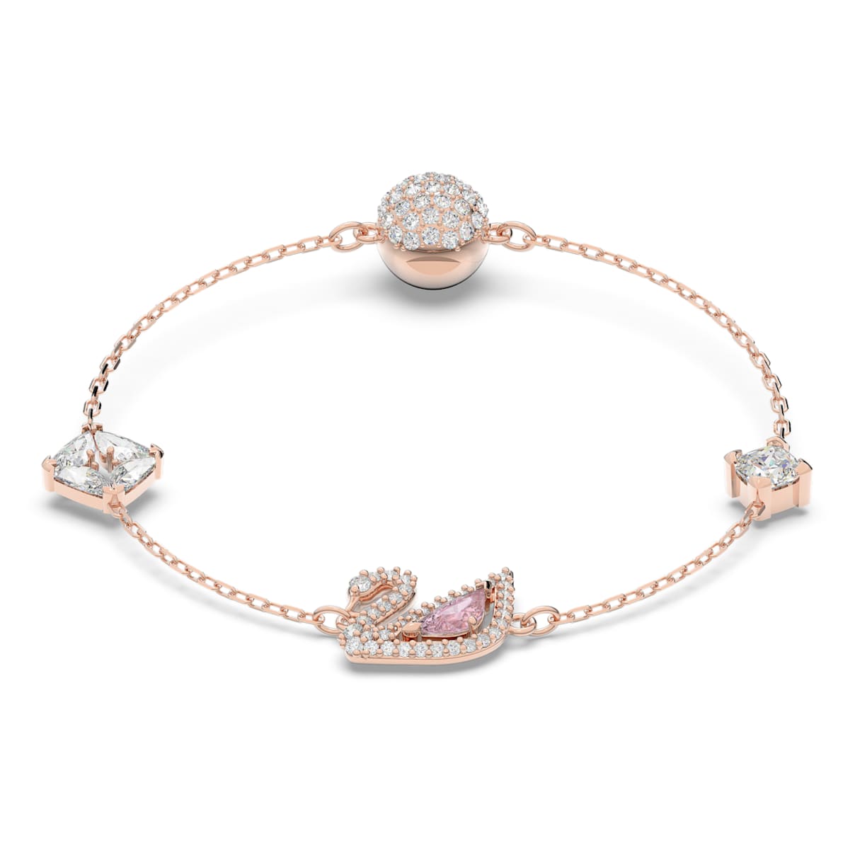 SWAN BRACELET SWAN PINK ROSE GOLD TONE PLATED