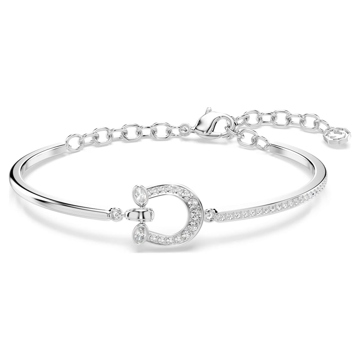 SYMBOLICA BRACELET PAVE HORSE SHOE WHITE RHODIUM PLATED