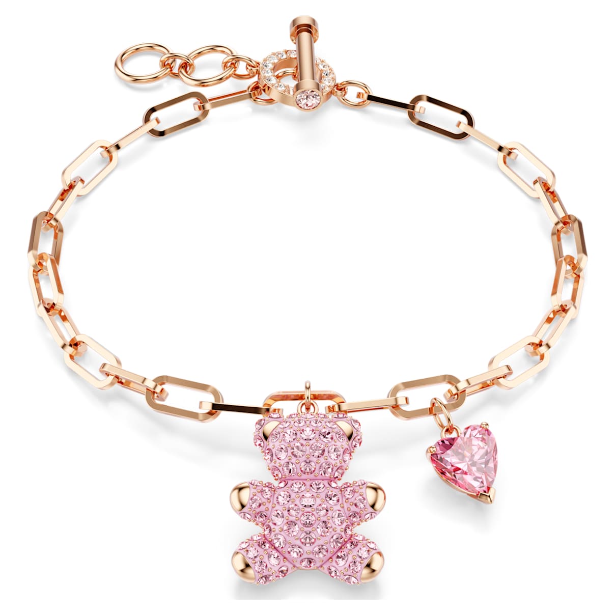 TEDDY BRACELET BEAR PINK ROSE GOLD TONE PLATED