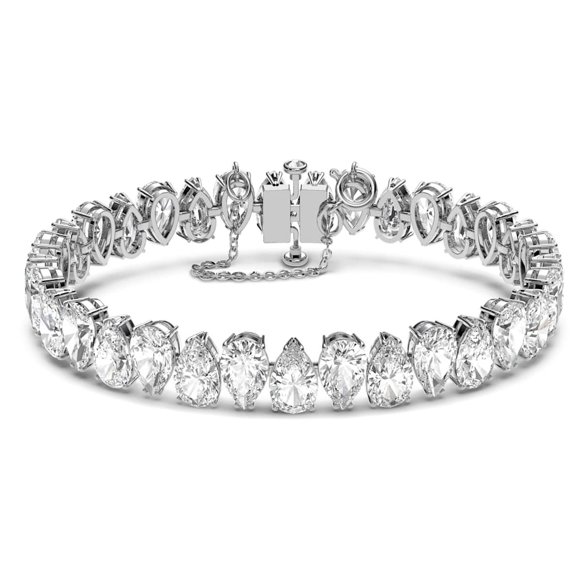 MATRIX TENNIS BRACELET PEAR CUT WHITE RHODIUM PLATED