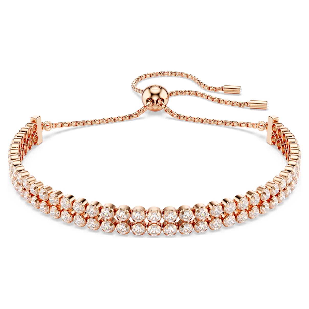 MATRIX TENNIS BRACELET ROUND CUT WHITE ROSE GOLD TONE PLATED
