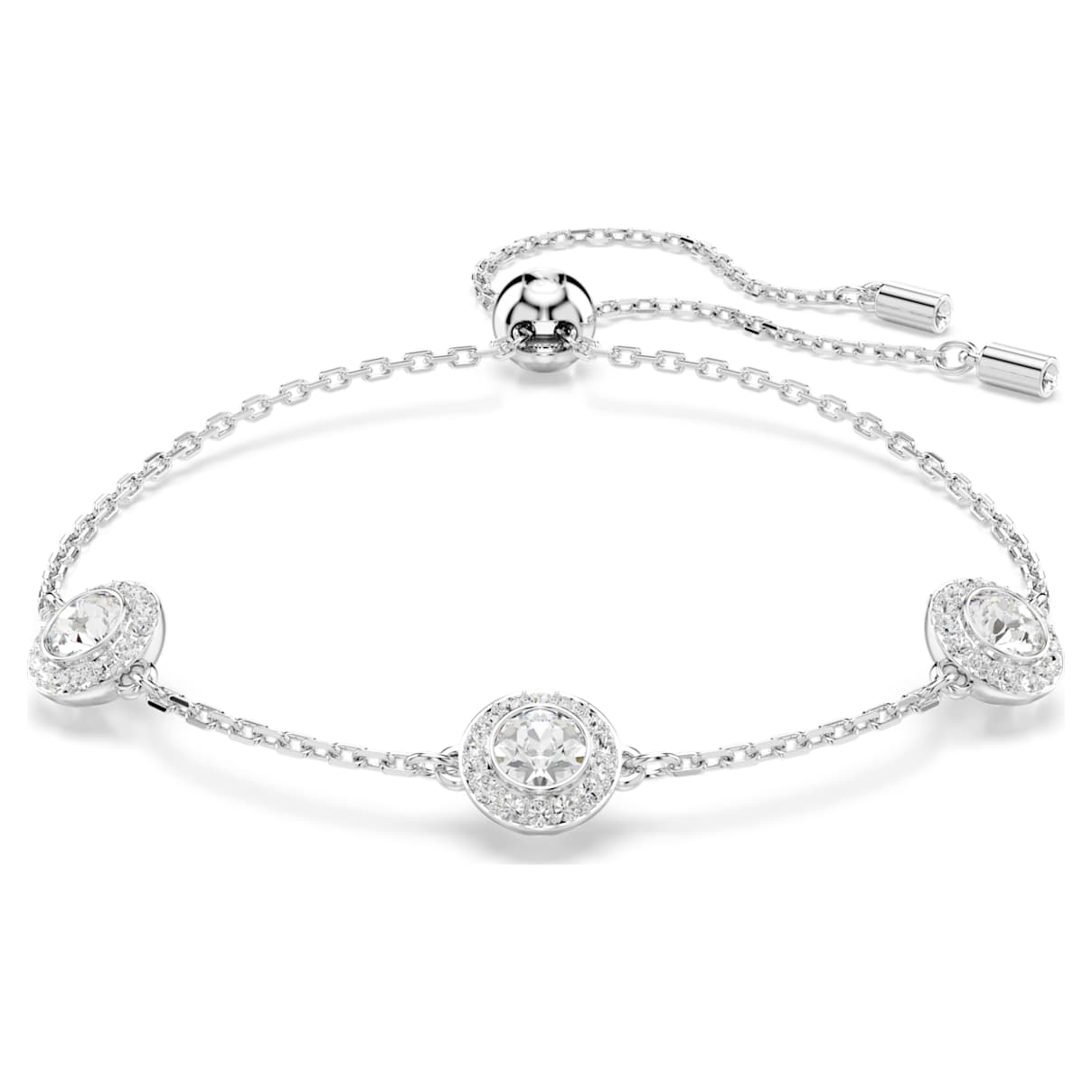 UNA ANGELIC BRACELET ROUND CUT DOUBLE SIDED MOTIFS WHITE RHODIUM PLATED