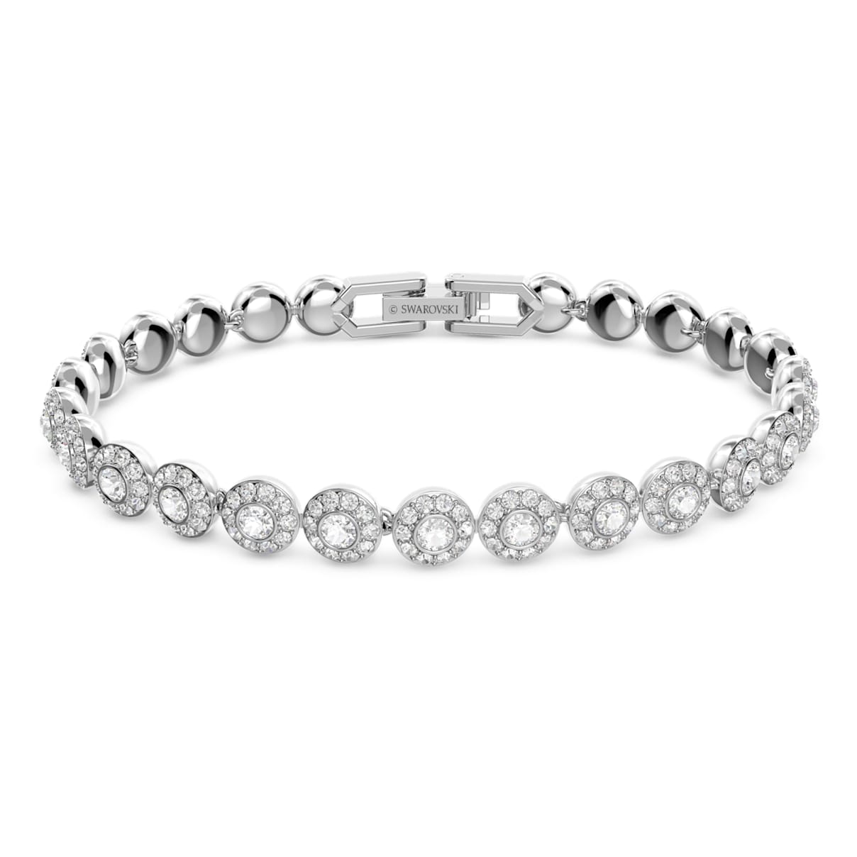 UNA ANGELIC BRACELET ROUND CUT SMALL WHITE RHODIUM PLATED