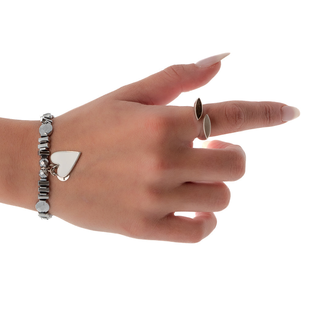 Pure White Heart Bracelet