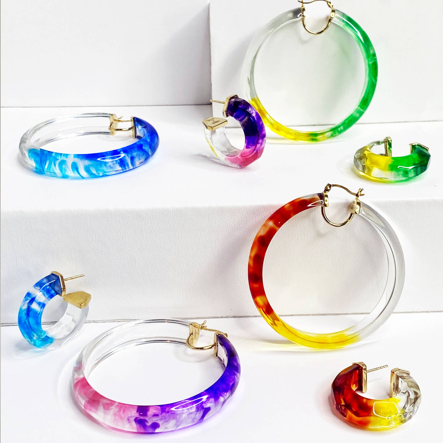 Tie Dye Slip On Bangle In Red And Yellow