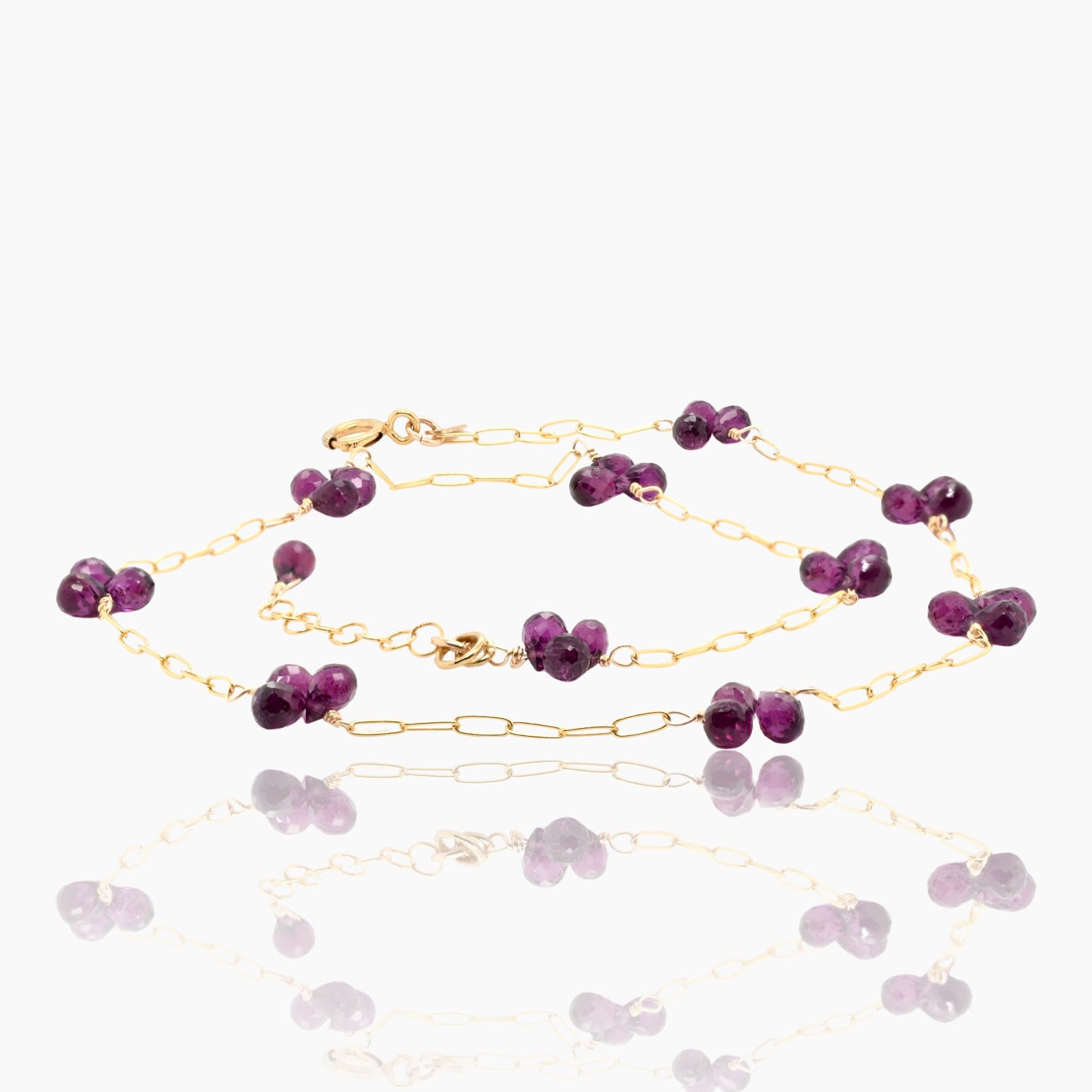 Purple Garnet Fine Chain Necklace