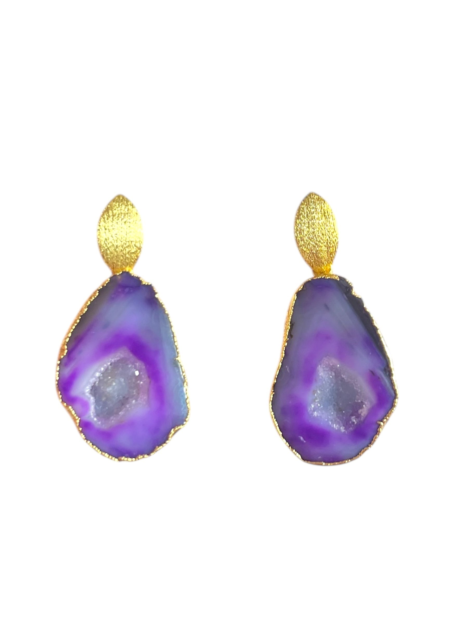 Purple Oval Earrings